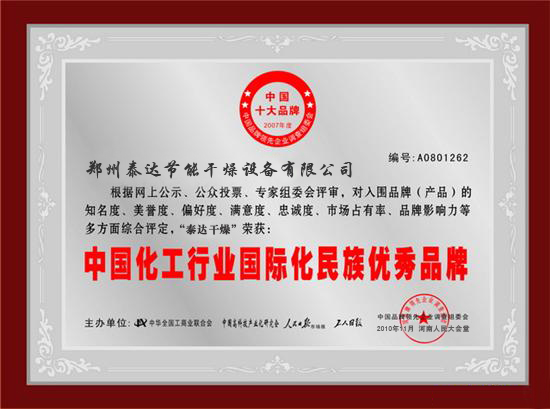 煤泥烘干机信誉证书
